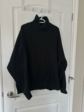 Abercrombie & Fitch Oversized Black Turtleneck Sweatshirt Cozy Pullover XXL
